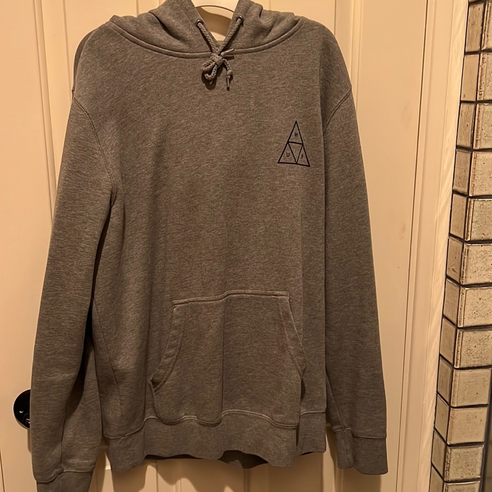 HUF heather gray hoodie